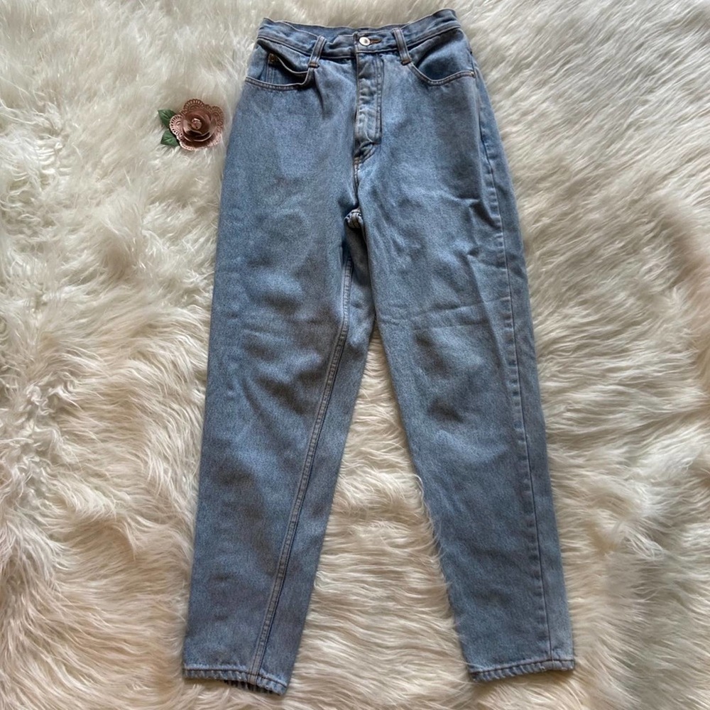 90s vintage anchors blue mom jeans size 7/8 short